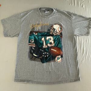 1996 90s Miami Dolphins Dan Marino Nutmeg Lee Sport T-shirt Vintage XXL grey